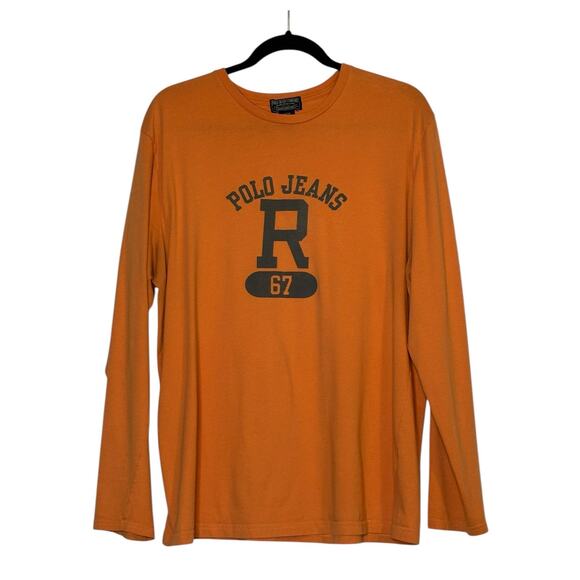 Polo Jeans Company orange graphic long sleeves tee size Medium - Picture 1 of 9